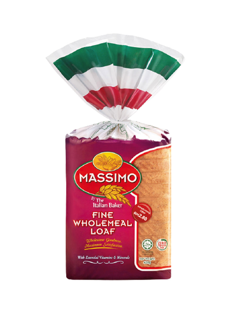 MASSIMO FINE WHOLEMEAL BREAD 400G Village Grocer M City